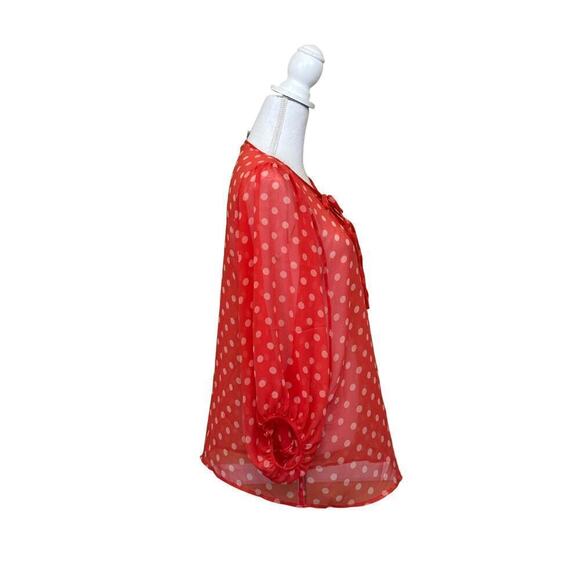 Hi There by Karen Walker red/orange polka dot top, 12, whimsical, eclectic - Picture 2 of 4